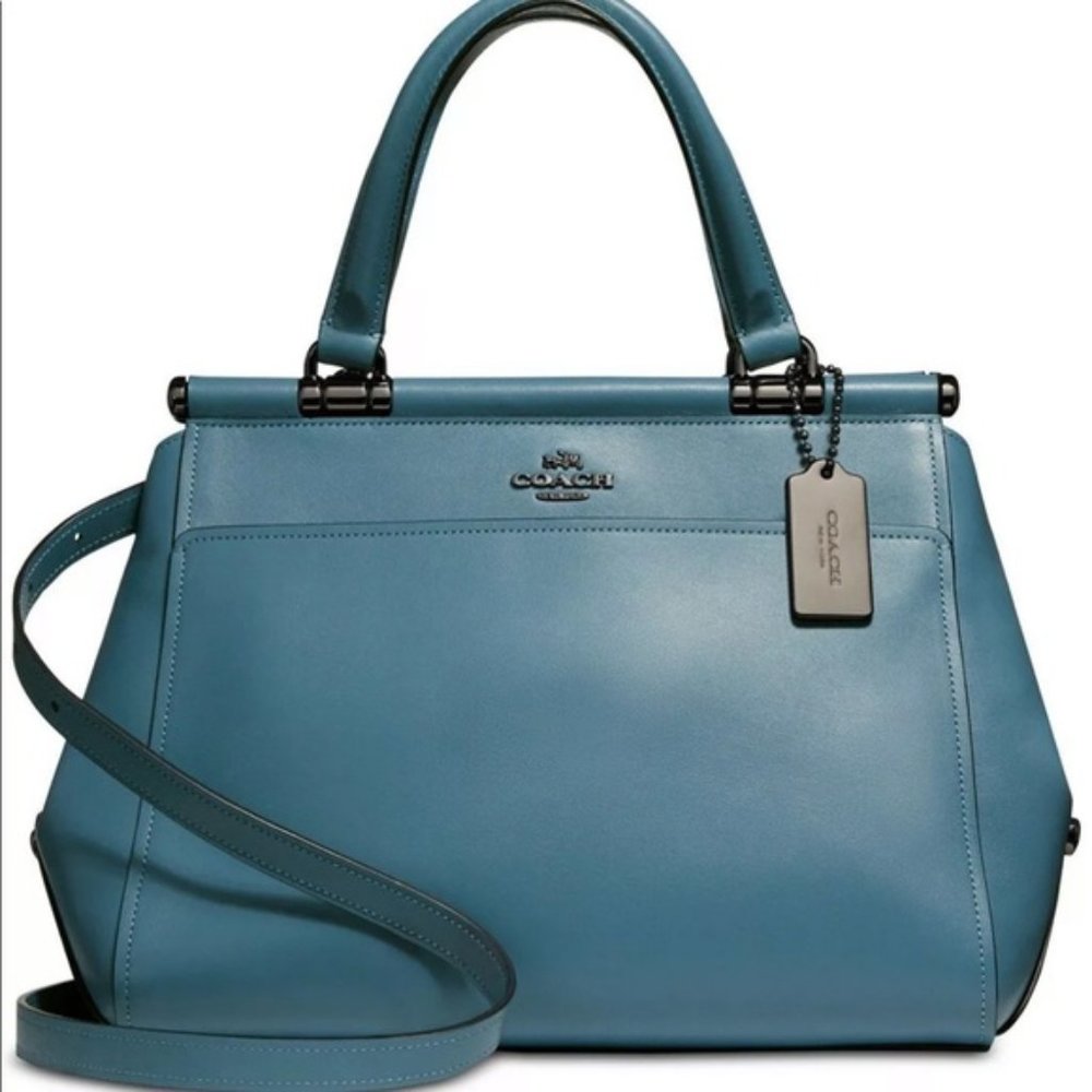 COACH GRACE Bag In Refined DK/ Chambray Genuine Leather Satchel